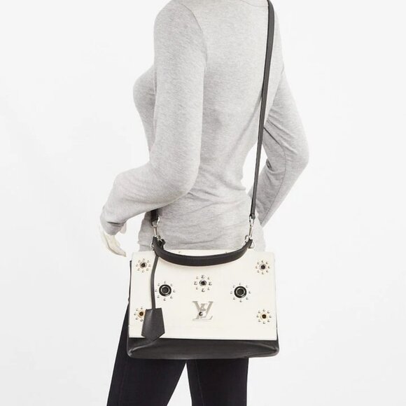 Louis Vuitton Black/White Leather Mechanical Flowers Lockme - Picture 1 of 12
